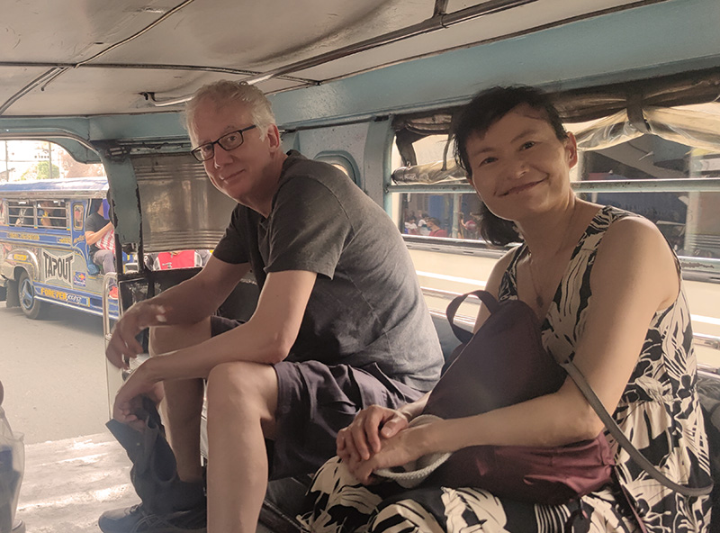 Riding a jeepney in the Philippines