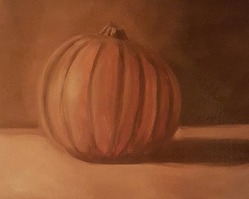 Pumpkin underpainting