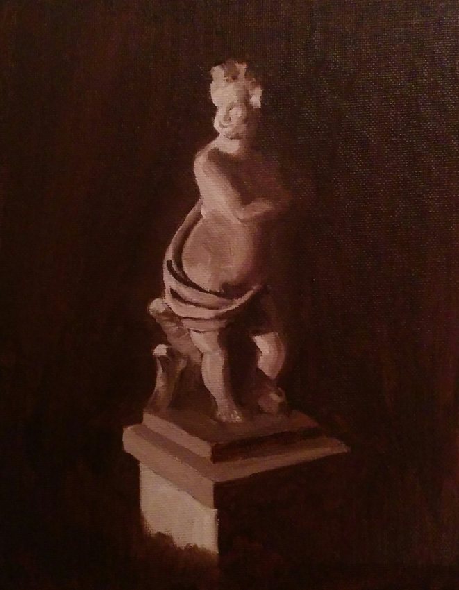 Garden statue underpainting