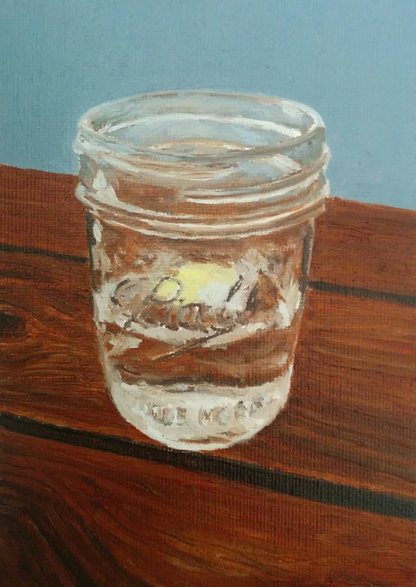 Ball jar with lemon