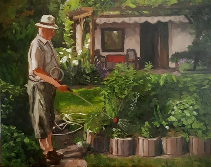 Old man in a garden