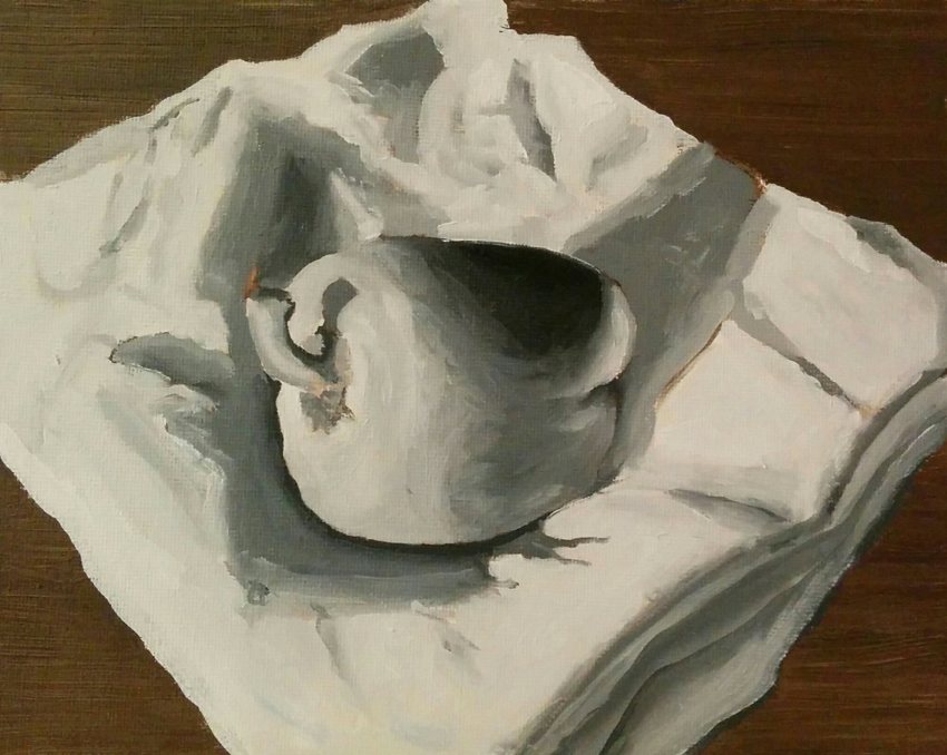Bell pepper on cloth gray later