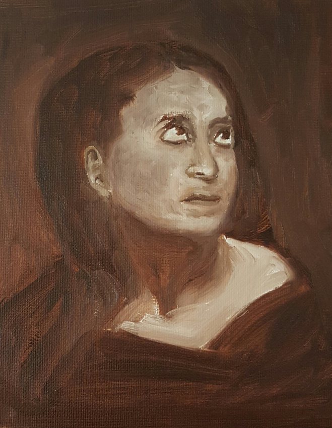 Eugene Delacroix – A Mad Woman under painting