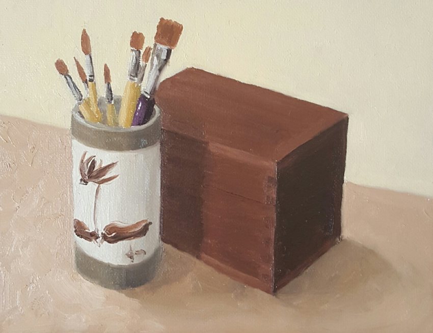 Brushes and box